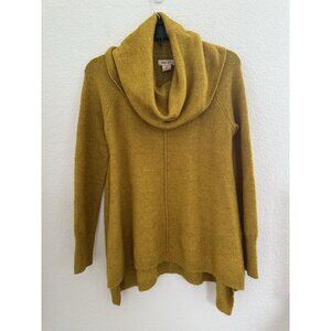 YES/LOLA Womens Knit Sweater Turtleneck Size S Mustard Yellow Oversized Warm
